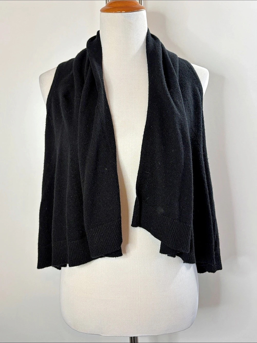 Theory 100% Cashmere Open Front Vest Shrug in Black size P/TP